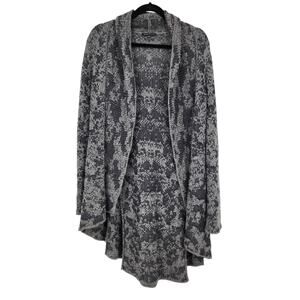 Eileen Fisher System Drape Front Open Long Shawl Collar Sweater Size XS